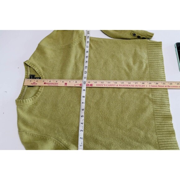 Eddie Bauer Cotton ANGORA Rabbit Hair Nylon Sweater M Medium green pullover soft - Picture 6 of 7